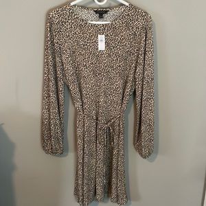 Banana Republic animal print belted dress